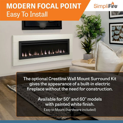 Image of SimpliFire 60" Allusion Slim Wall Mount / Built-In Electric Fireplace | SF-ALLS60