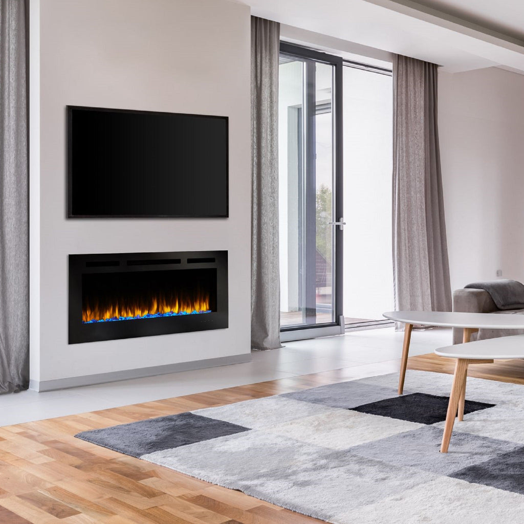 SimpliFire Allusion 48" Wall Mount/Recessed Linear Electric Fireplace | SF-ALL48-BK