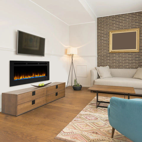 Image of SimpliFire Allusion 60" Wall Mount/Recessed Linear Electric Fireplace | SF-ALL60-BK