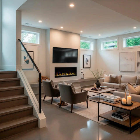 Image of SimpliFire Allusion Edge 50" Linear Electric Recessed Fireplace | SF-ALLE50