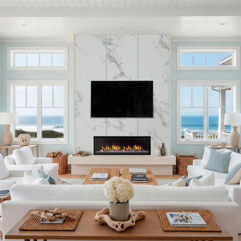 Image of SimpliFire Allusion Edge 60" Linear Electric Recessed Fireplace | SF-ALLE60