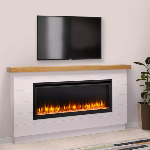 SimpliFire Allusion Platinum 50" Wall Mount/Recessed Linear Electric Fireplace | SF-ALLP50-BK