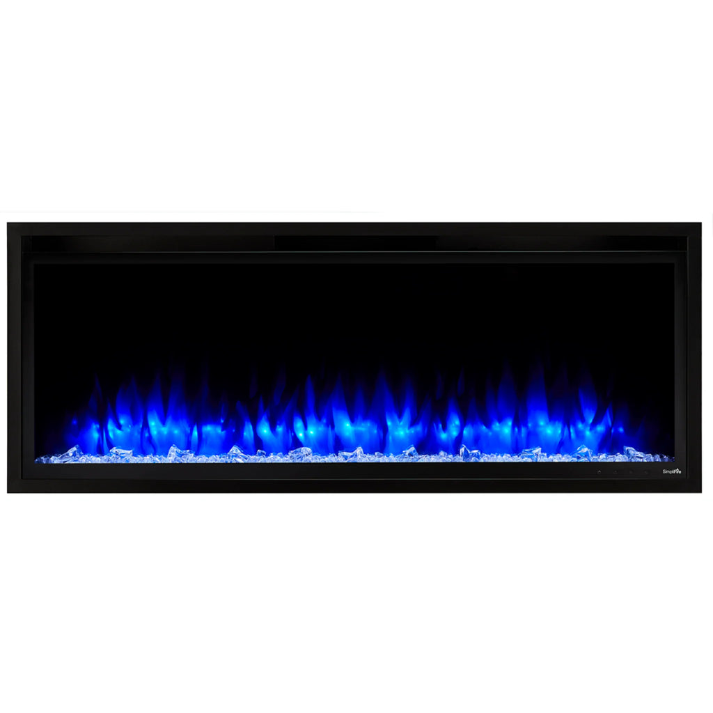 SimpliFire Allusion Platinum 50" Wall Mount/Recessed Linear Electric Fireplace | SF-ALLP50-BK