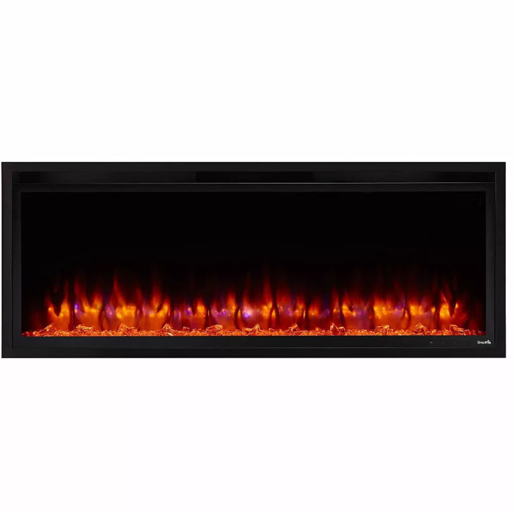SimpliFire Allusion Platinum 50" Wall Mount/Recessed Linear Electric Fireplace | SF-ALLP50-BK