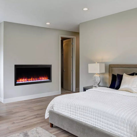 Image of SimpliFire Allusion Platinum 60" Wall Mount/Recessed Linear Electric Fireplace | SF-ALLP60-BK