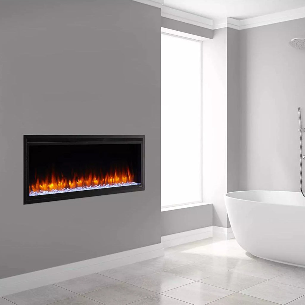 SimpliFire Allusion Platinum 60" Wall Mount/Recessed Linear Electric Fireplace | SF-ALLP60-BK