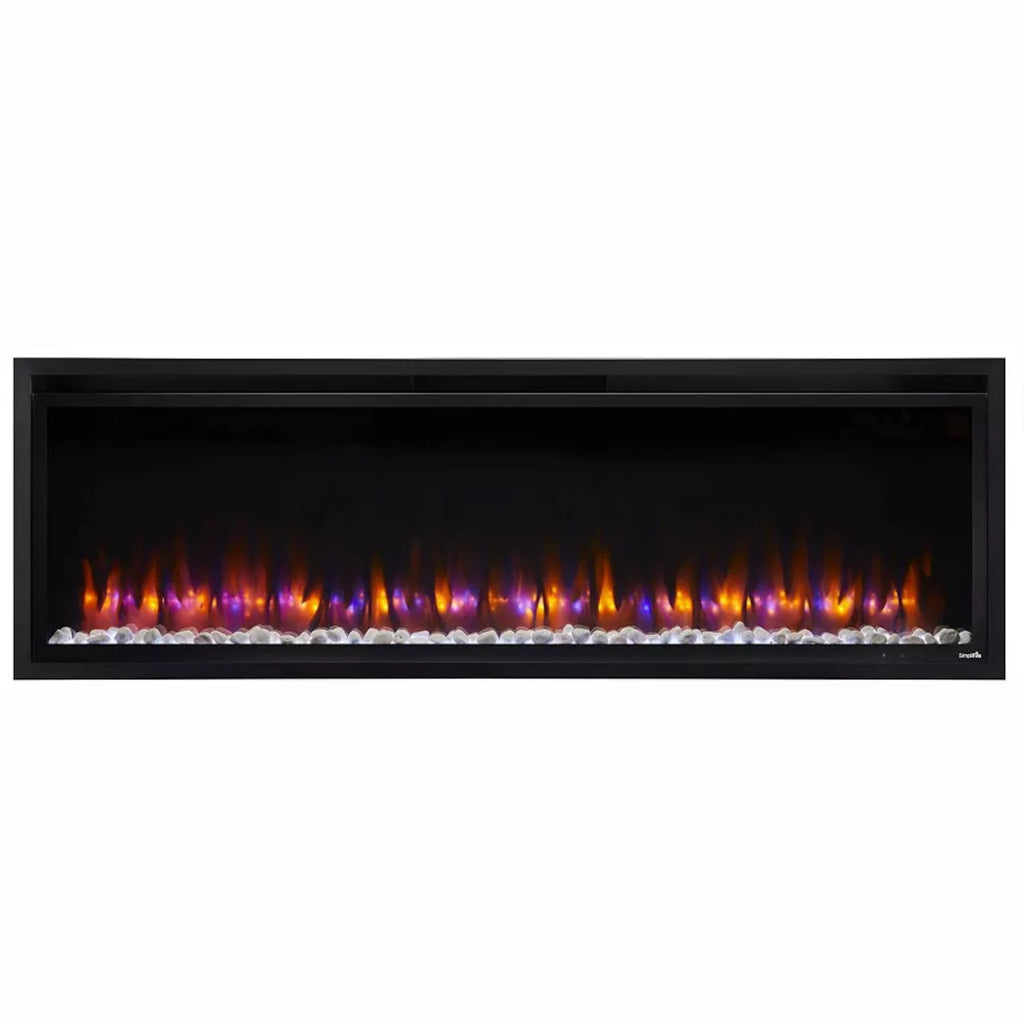 SimpliFire Allusion Platinum 60" Wall Mount/Recessed Linear Electric Fireplace | SF-ALLP60-BK