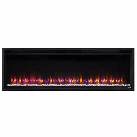 Image of SimpliFire Allusion Platinum 60" Wall Mount/Recessed Linear Electric Fireplace | SF-ALLP60-BK