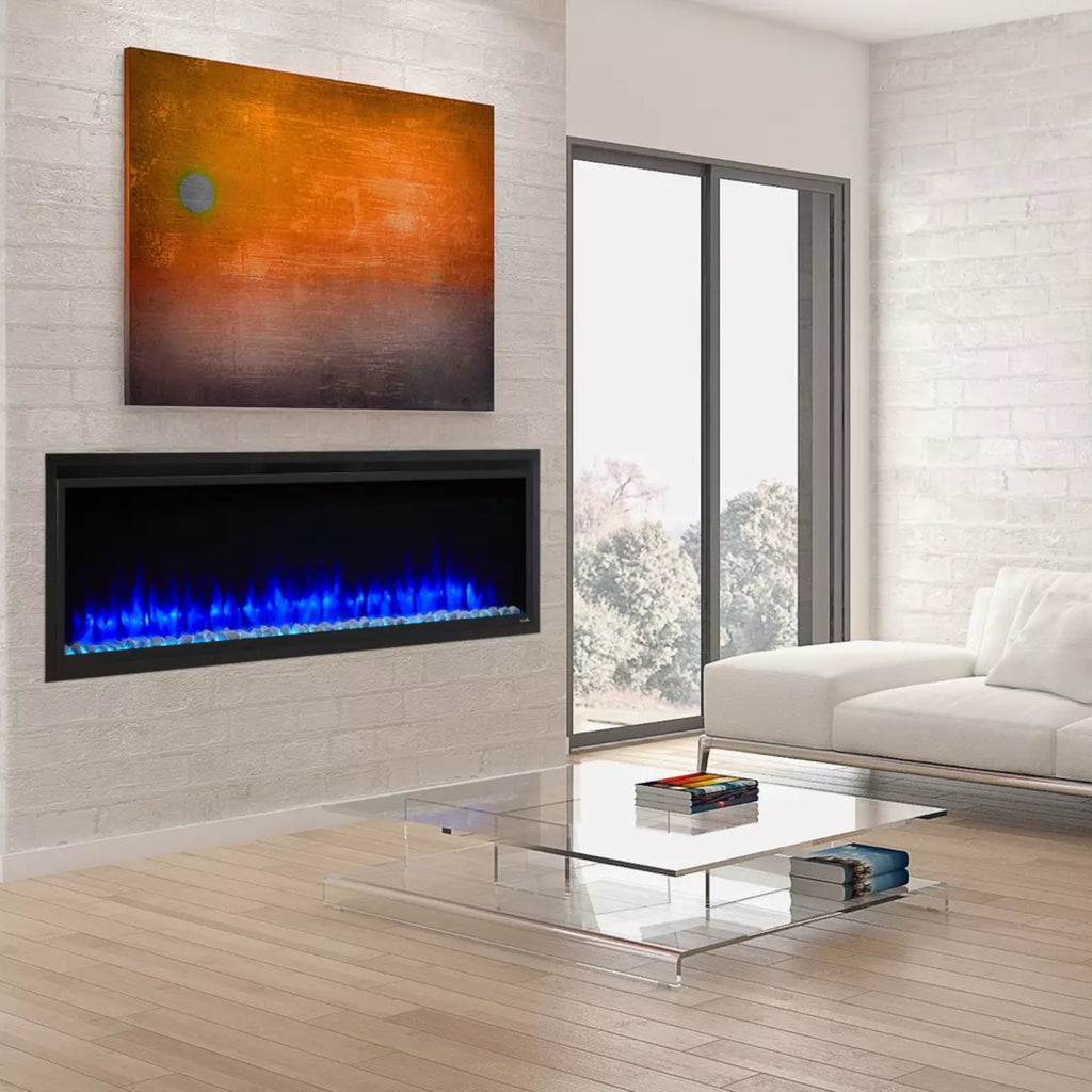 SimpliFire Allusion Platinum 72" Wall Mount/Recessed Linear Electric Fireplace | SF-ALLP72-BK