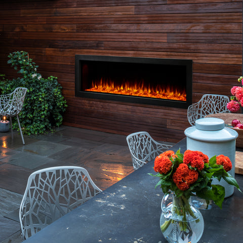 Image of SimpliFire Forum Outdoor 55" Built-In/Recessed Linear Electric Fireplace | SF-OD55