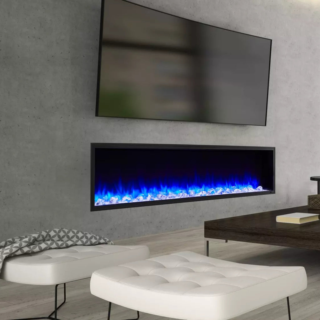 SimpliFire Scion 78" Built-In Linear Electric Fireplace | SF-SC78-BK
