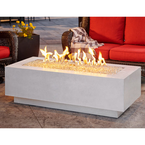 Image of The Outdoor GreatRoom Company White Cove 54" Linear Gas Fire Pit Table | CV-54WT