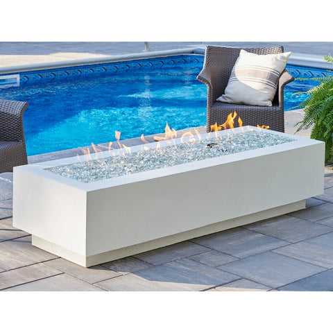 Image of The Outdoor GreatRoom Company White Cove 72" Linear Gas Fire Pit Table | CV-72WT