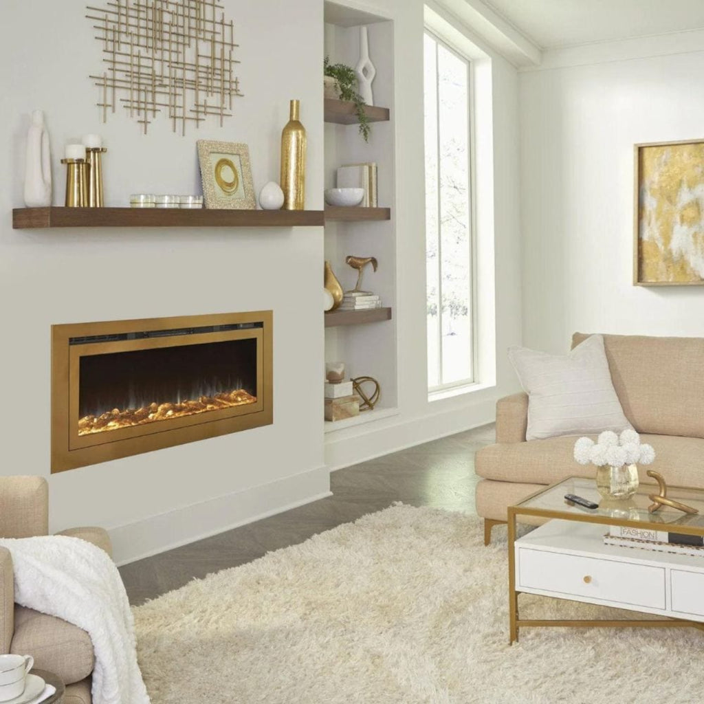 Touchstone Sideline Deluxe Gold 50" Recessed Smart Electric Fireplace | 86275