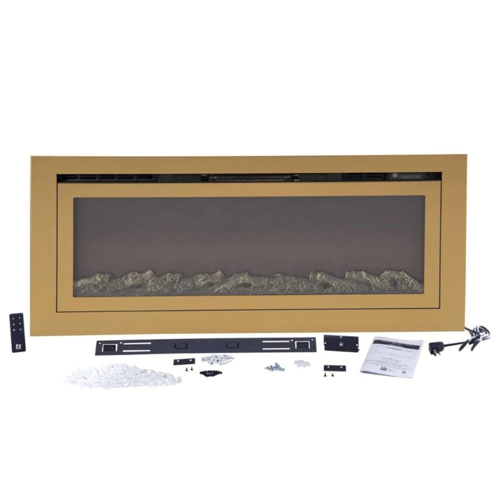 Touchstone Sideline Deluxe Gold 50" Recessed Smart Electric Fireplace | 86275