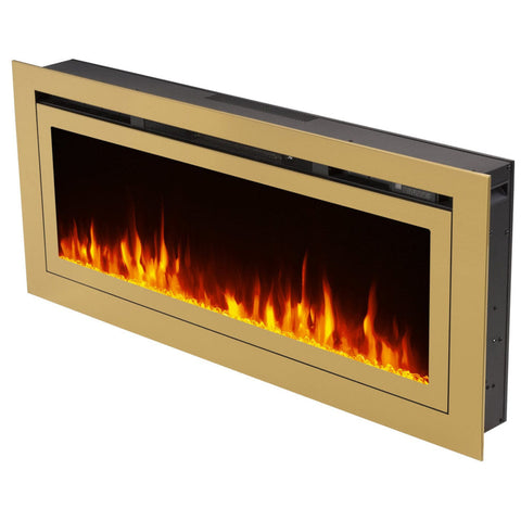 Image of Touchstone Sideline Deluxe Gold 60" Recessed Smart Electric Fireplace | 86276