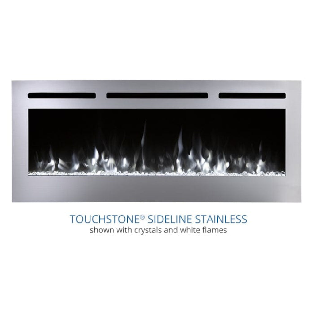 Touchstone Sideline Deluxe Stainless Steel 50" Recessed Smart Electric Fireplace | 86273