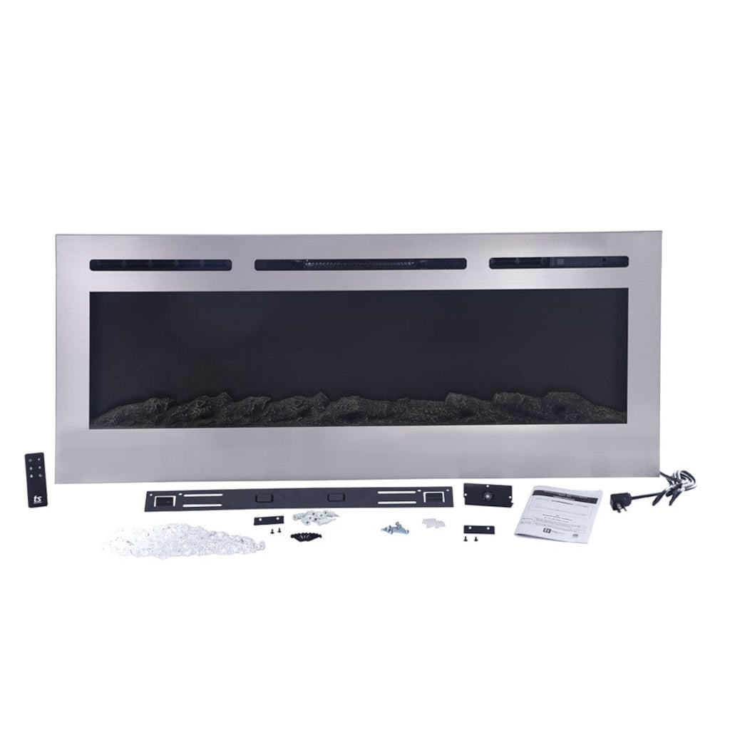 Touchstone Sideline Deluxe Stainless Steel 50" Recessed Smart Electric Fireplace | 86273