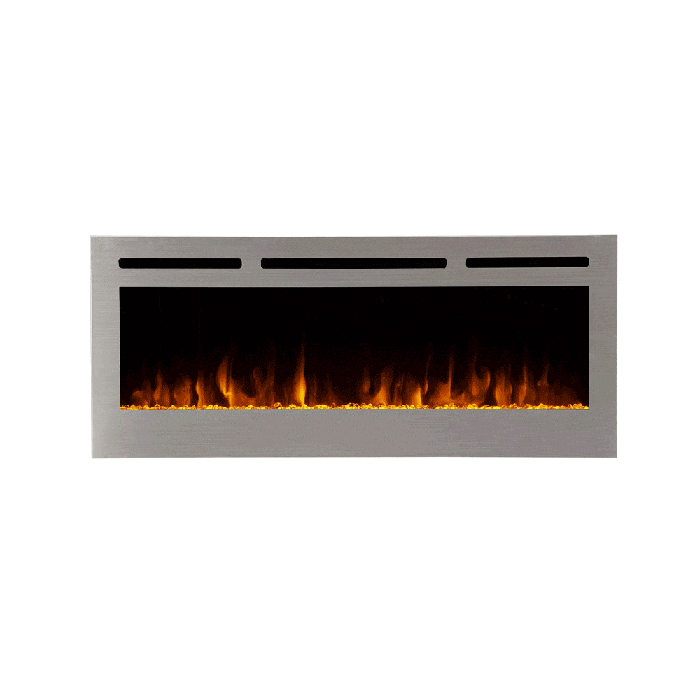 Touchstone Sideline Deluxe Stainless Steel 50" Recessed Smart Electric Fireplace | 86273