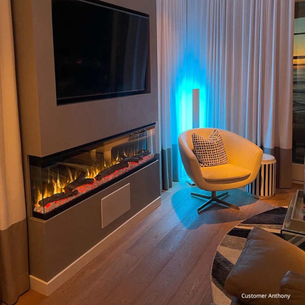 Touchstone Sideline Infinity 60 inch 3 Sided Recessed Smart Electric Fireplace | 80046