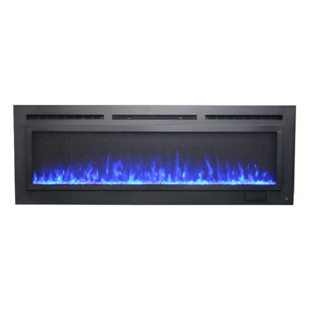 Touchstone The Sideline Steel Mesh Screen Non Reflective 60 Inch Recessed Electric Fireplace | 80047