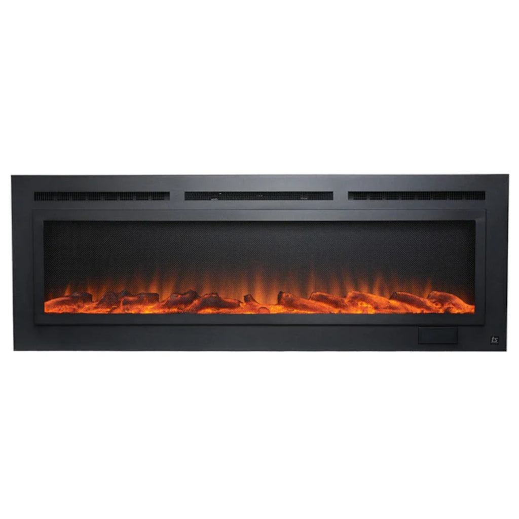 Touchstone The Sideline Steel Mesh Screen Non Reflective 60 Inch Recessed Electric Fireplace | 80047
