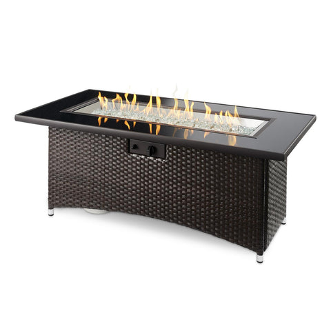 The Outdoor GreatRoom Company Montego 59-Inch Linear Propane Gas Fire Pit Table - Basalm Brown - MG-1242-BLSM-K - Fire Pit Table - The Outdoor GreatRoom Company - ElectricFireplacesPlus.com