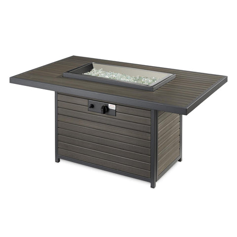 Image of The Outdoor GreatRoom Company Brooks 50-Inch Rectangular Propane Gas Fire Pit Table - Grey - BRK-1224-K - Fire Pit Table - The Outdoor GreatRoom Company - ElectricFireplacesPlus.com