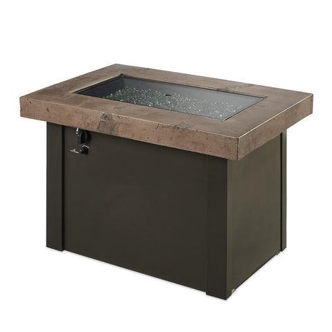 Image of The Outdoor GreatRoom Company Providence 32-Inch Rectangular Natural Gas Fire Pit Table - Brown - PROV-1224-MNB-K-NG - Fire Pit Table - The Outdoor GreatRoom Company - ElectricFireplacesPlus.com
