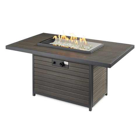 Image of The Outdoor GreatRoom Company Brooks 50-Inch Rectangular Propane Gas Fire Pit Table - Grey - BRK-1224-K - Fire Pit Table - The Outdoor GreatRoom Company - ElectricFireplacesPlus.com