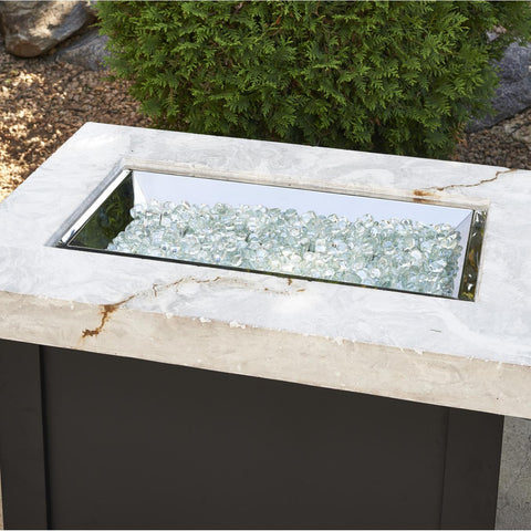 The Outdoor GreatRoom Company Providence 32-Inch Rectangular Natural Gas Fire Pit Table - White - PROV-1224-WO-K-NG - Fire Pit Table - The Outdoor GreatRoom Company - ElectricFireplacesPlus.com
