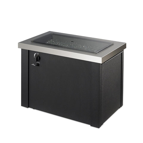 Image of The Outdoor GreatRoom Company Providence 32-Inch Rectangular Propane Gas Fire Pit Table - Stainless Steel - PROV-1224-SS - Fire Pit Table - The Outdoor GreatRoom Company - ElectricFireplacesPlus.com