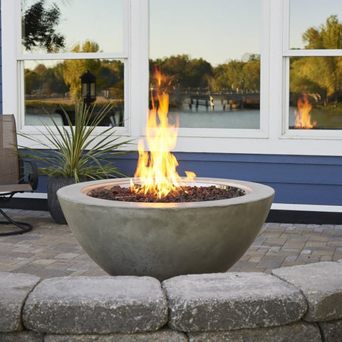 Image of The Outdoor GreatRoom Company Natural Grey Cove 42" Round Gas Fire Pit Bowl | CV-30