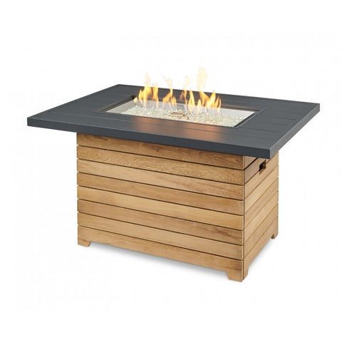 The Outdoor GreatRoom Company Darien Rectangular Gas Fire Pit Table with Aluminum Top | DAR-1224-K