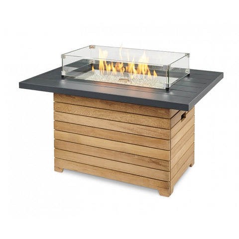 Image of The Outdoor GreatRoom Company Darien Rectangular Gas Fire Pit Table with Aluminum Top | DAR-1224-K