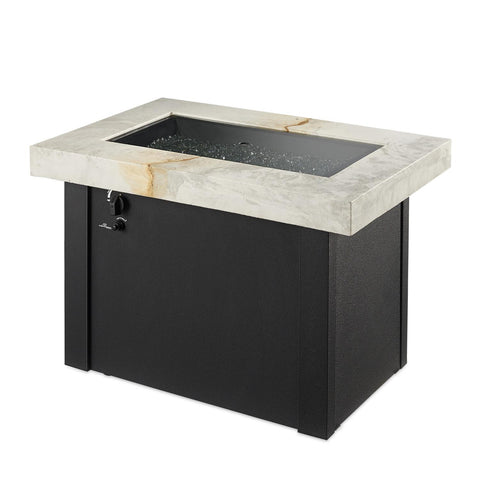 Image of The Outdoor GreatRoom Company Providence 32-Inch Rectangular Propane Gas Fire Pit Table - White - PROV-1224-WO-K - Fire Pit Table - The Outdoor GreatRoom Company - ElectricFireplacesPlus.com