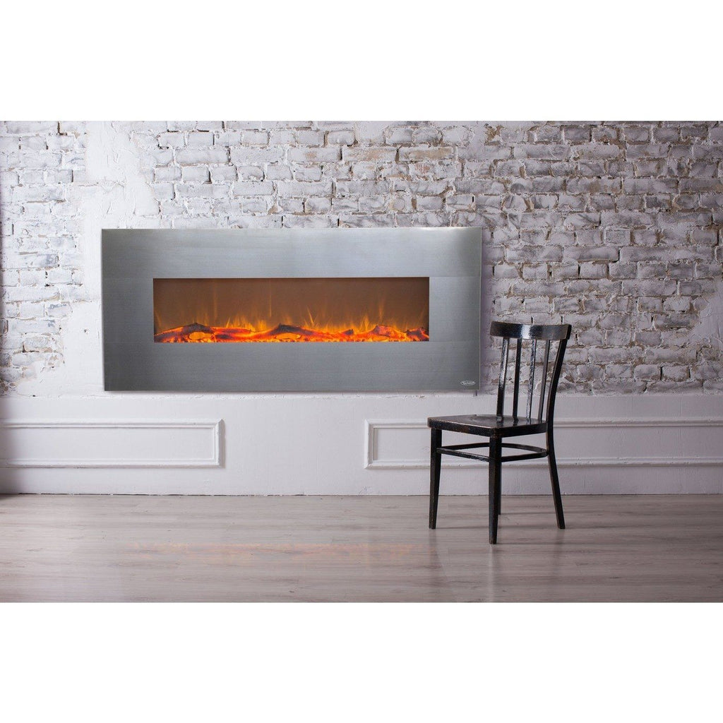Touchstone Onyx 50" Stainless Steel Electric Fireplace - Electric Fireplace - Touchstone - ElectricFireplacesPlus.com