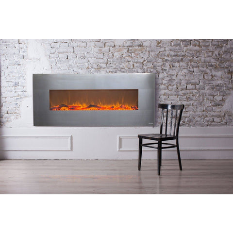 Touchstone Onyx 50" Stainless Steel Electric Fireplace - Electric Fireplace - Touchstone - ElectricFireplacesPlus.com