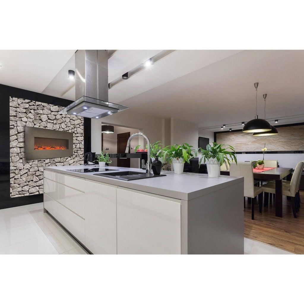 Touchstone Onyx 50" Stainless Steel Electric Fireplace - Electric Fireplace - Touchstone - ElectricFireplacesPlus.com