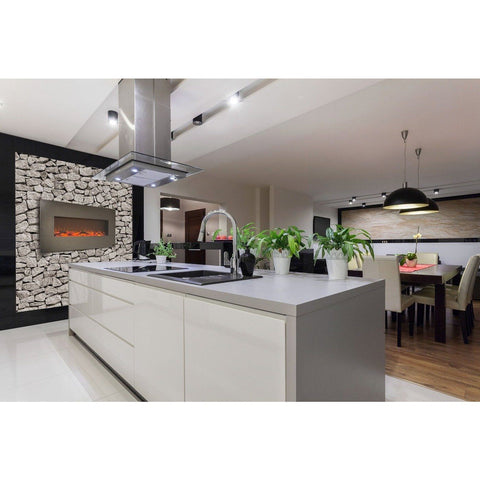 Image of Touchstone Onyx 50" Stainless Steel Electric Fireplace - Electric Fireplace - Touchstone - ElectricFireplacesPlus.com