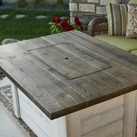 Image of The Outdoor GreatRoom Company Alcott 48-Inch Rectangular Natural Gas Fire Pit Table - Antique Timber- ALC-1224-NG - Fire Pit Table - The Outdoor GreatRoom Company - ElectricFireplacesPlus.com