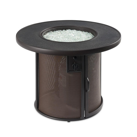 Image of The Outdoor GreatRoom Company Stonefire 31-Inch Round Propane Gas Fire Pit Table - Brown - SF-32-K - Fire Pit Table - The Outdoor GreatRoom Company - ElectricFireplacesPlus.com