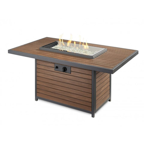 The Outdoor GreatRoom Company Kenwood Rectangular Chat Height Gas Fire Pit Table | KW-1224-19-K