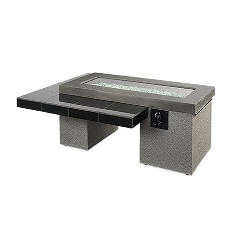 Image of The Outdoor GreatRoom Company Black Uptown Linear Gas Fire Pit Table | UPT-1242