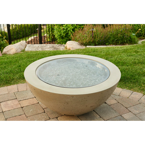 30" Round Grey Tempered Glass Burner Cover