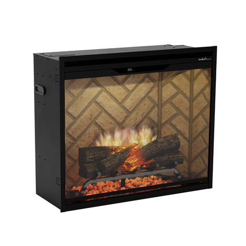 Image of Dimplex Revillusion® 30-Inch Built-In Electric Fireplace - Herringbone Backer Panels - REV30-HB | 500005734