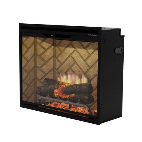 Image of Dimplex Revillusion® 30-Inch Built-In Electric Fireplace - Herringbone Backer Panels - REV30-HB | 500005734
