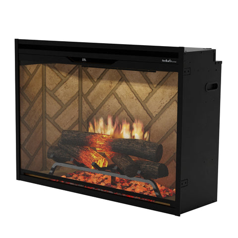 Image of Dimplex Revillusion® 36-Inch Built-In Electric Fireplace - Herringbone Backer Panels - REV36-HB | 500005735