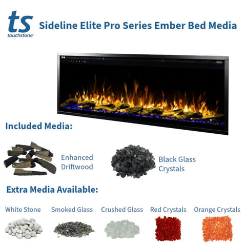 Image of Touchstone Sideline Elite Pro 60-inch Black Smart Electric Fireplace | 80058