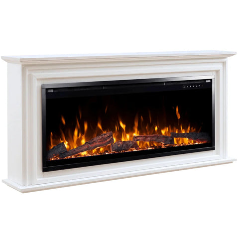 Touchstone Sideline Elite Pro 50-inch White semi-gloss MDF Smart Electric Fireplace with Encase Surround Mantel | 91004